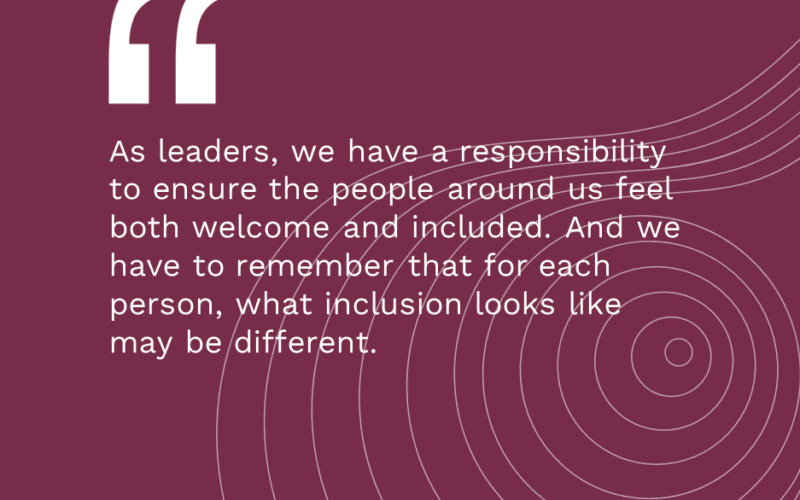 We have a responsibility around inclusion